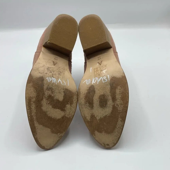 BY ANTHROPOLOGIE Dusty Rose Pink Suede Chelsea Heeled Western Boots Booties Sz 6 - Picture 7 of 8